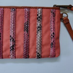 Simply Vera Vera Wang Pink Striped Clutch